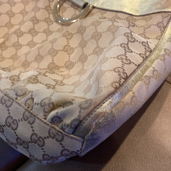 Gucci GG Canvas Abbey D-Ring Hobo Bag with Gold Trim, Authenticated with Cert - Picture 5 of 16